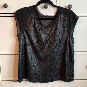 Zara Collection Faux Leather Top